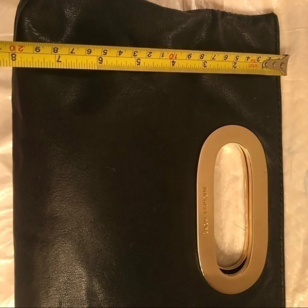 Michael kors black leather clutch bag